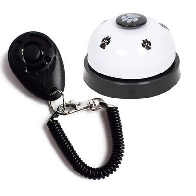 Dingdong Pet кольцо-кликер + колокольчик для собаки, колокольчик (белый), зазывала (черный), 1 комплект