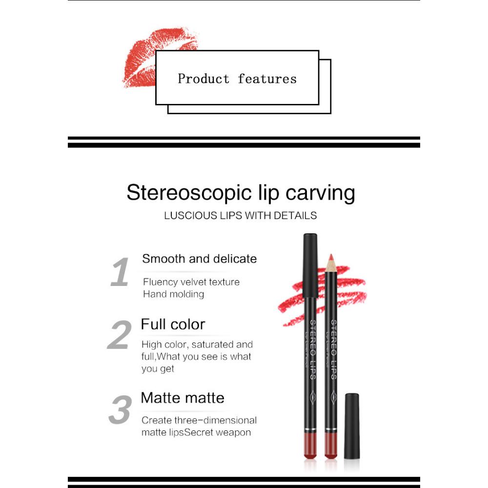 VIBELY 12 Colour Matte Lip Liner Waterproof Lip Trim Lipstick Pencil Lip Pencil