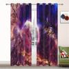 Starry Sky Forest Lake Moonlight Curtain, a Set of Two, Home Bedroom Living Room Curtain