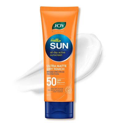 Hello Sun Ультраматовый солнцезащитный крем SPF 50 PA++++ 50 мл | Ультралегкий солнцезащитный крем широкого спектра действия с контролем загара и водостойкой защитой для лица
