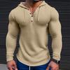 Men Spring Autumn Sweatshirt Top Solid Color Slim Fit Long Sleeve Breathable Casual Pullover Shirt Hooded Top