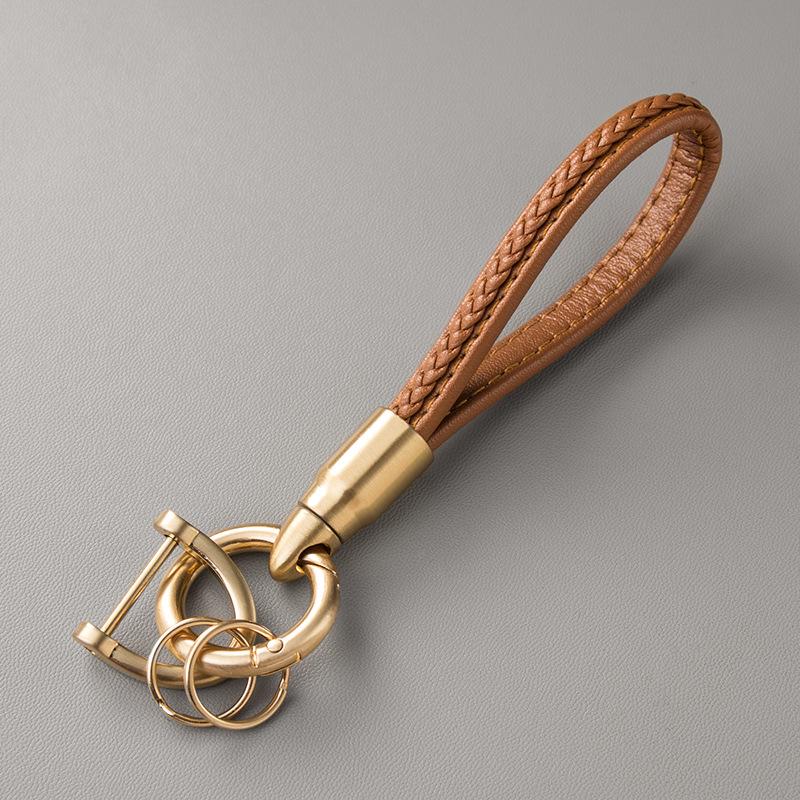 Кожаный браслет ручной работы, брелок для ключей в машину, подвеска для пар - модный брелок унисекс