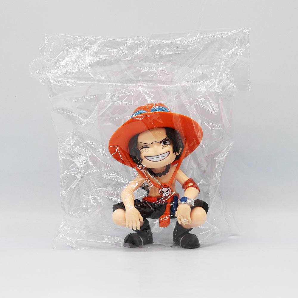 Ace & Yamato Anime Figure, Q Version Sitting Pose Laughing GK Statue, Cute Collectible Model Car Decor Gift