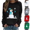 Women's Chirstmas Print Long-sleeved Sweatshirt Casual Blouse Pullover