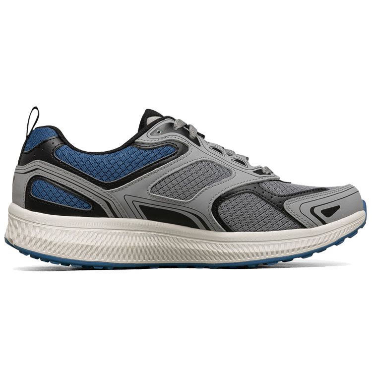 Skechers Go Run Стабильная Основа Легкая Поддерживающая Амортизация Баланс Низкие Кроссовки для Бега Мужские Сникер Серый Синий 220081-GYBL