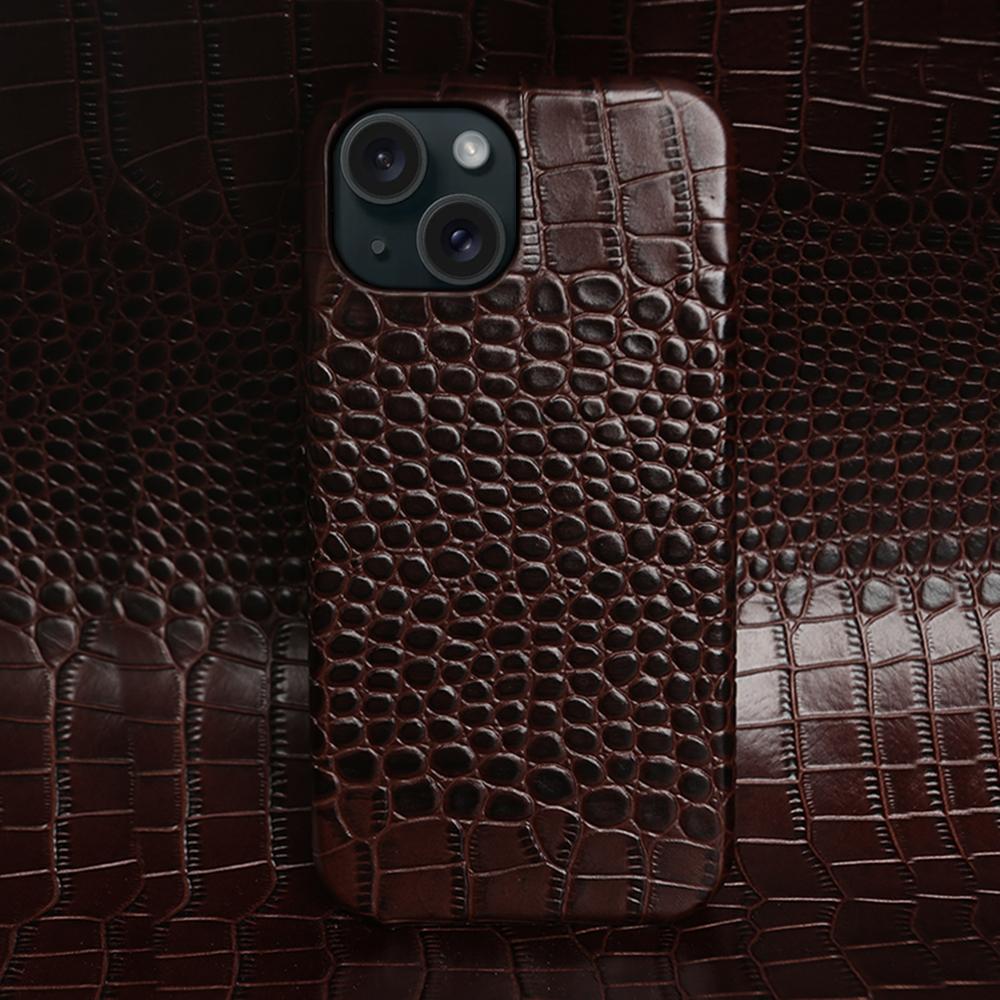 Чехлы для телефона из натуральной кожи для iPhone 17 16 15 Pro Max 11 12 13 14 XR XS Max Capa Роскошный деловой чехол с узором под крокодила Coque