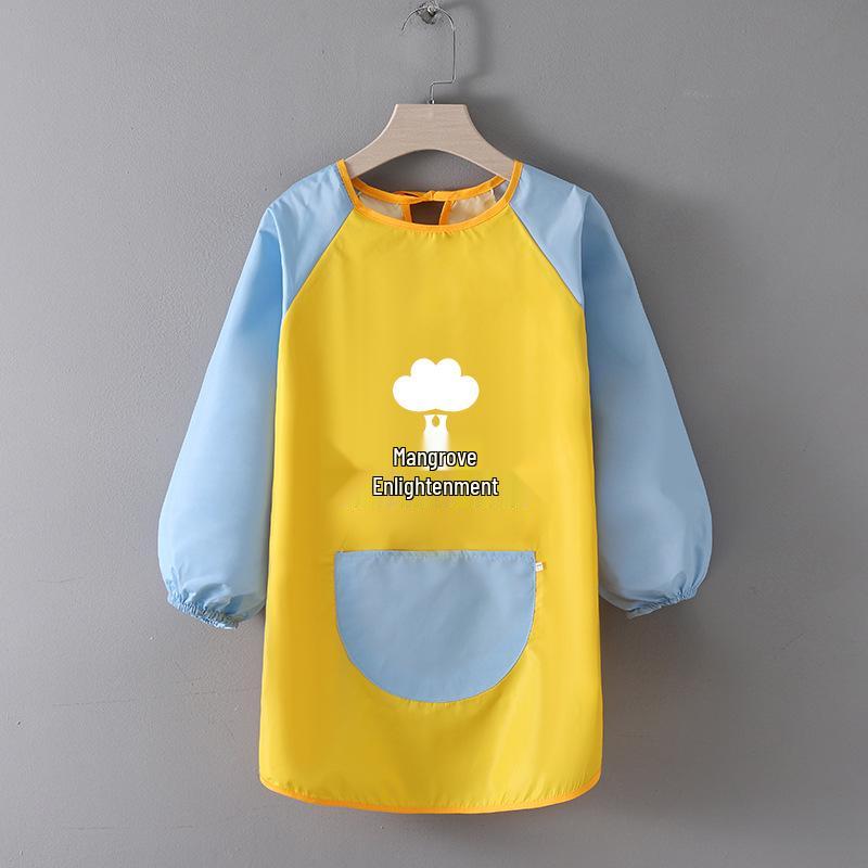 Детский водонепроницаемый художественный фартук с логотипом - Двусторонний фартук для рисования и еды