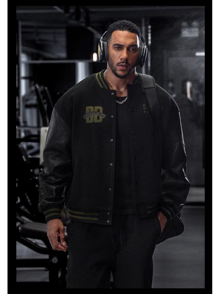 Men's Retro American Letter Embroidery Baseball Jacket - Casual Loose Fit for Spring and Autumn