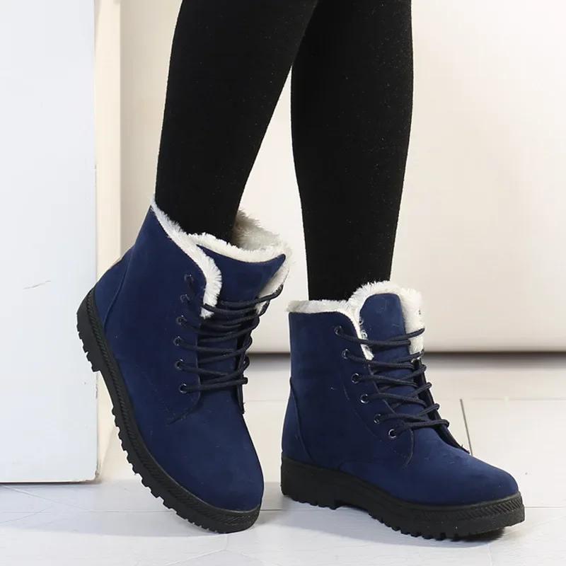Fashion Women's Boots Winter Boots With Fur Low Heels Snow Boots Ankle Bota Feminina Platform Booties For Women Winter Shoes Heeled 2024