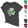 Women's Casual Fashion Round Neck Short Sleeve St. Patrick's Day Printed T-Shirt Pullover Top