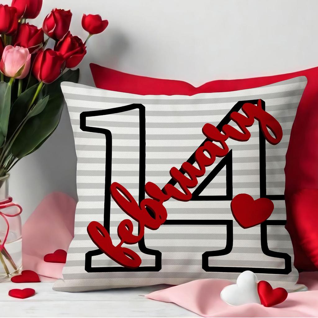 Подушка Подушка на День святого Валентина Красная Любовь Прикроватная подушка Чехол для диванной подушки