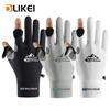 OLIKEI Ice Silk Защита от солнца рыболовные перчатки для мужчин летние анти-УФ-лучи для спорта на открытом воздухе велосипедные перчатки противоскользящие дышащие сенсорный экран