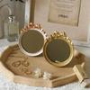 1PC Vintage Resin Jewelry Dish Mirror Tray Antique-style Resin Vanity Set Gift & Versatile Accent 10.5x12cm
