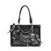 Harujio Ita Shoulder Tote Gothic Luxury Ita Tote Shoulder Black and Butterfly Stylish Bag, Bag, Bag, Design, 2-Way Bag, Bag, Bag, Bag, Handbag, White,