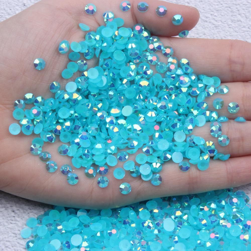 Multi-Color AB Jelly Resin Rhinestones, 2-6mm, 1000 Pcs, Flat Back for Nail Art