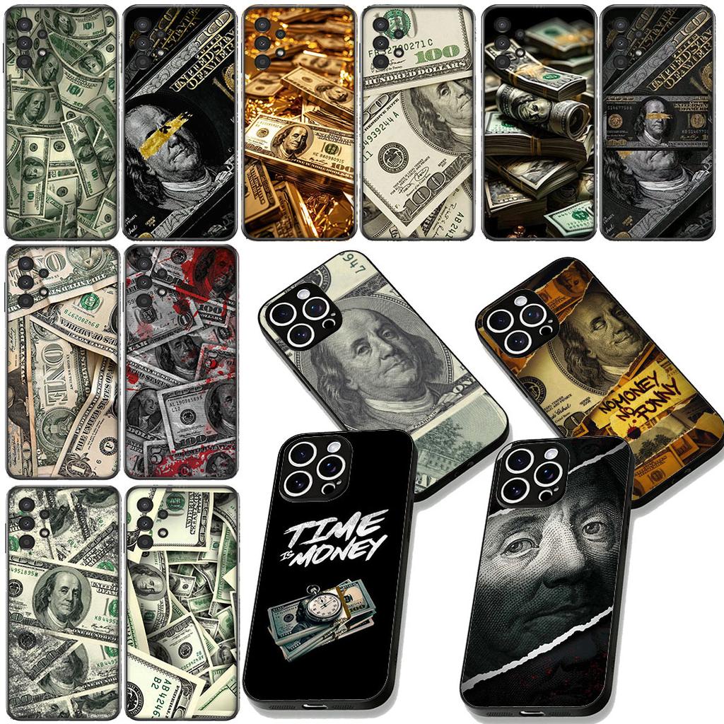 Money 100 D-Dollar Phone Case for Samsung Galaxy S22 S21 S20 FE Ultra Plus A35 A36 A37 A33 A34 A04 A71 Cover Casing