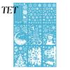 Snowflake Window Decals 9Pcs Christmas Winter Cling, Snowman Tree Static Glass Decorative Clings Sticker, Removable Double-sided Decor Sticker