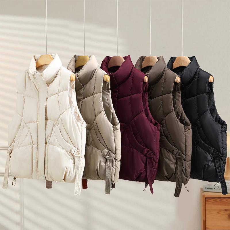Модный зимний короткий жилет для женщин, толстая теплая парка без рукавов для женщин.