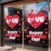 Valentine's Day Window Clings Decoration Red Pink Heart Stickers Reusable Static Decals for Home