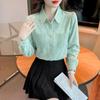 Long Sleeve Women's Shirt Stylish Spring  Autumn New Clothing Ladies Solid Top