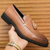 Fashion Designer Fashion Men Brown Black Tassels Alligator Pattern Casual Shoes Formal Wedding Dress Homecoming Footwear Zapatos Hombre