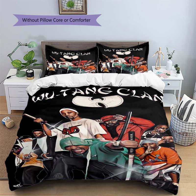 Wu‑Tang Clan Hip‑Hop Music Group Portrait Print 3‑Pieces Duvet Cover Set Music Bedding Without Pillow Core or Comforter
