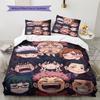 Jujutsu Kaisen Chibi Character  Pattern Bedding Home Decoration Festival Gift (1 * duvet cover + 2 * pillowcase, without core)