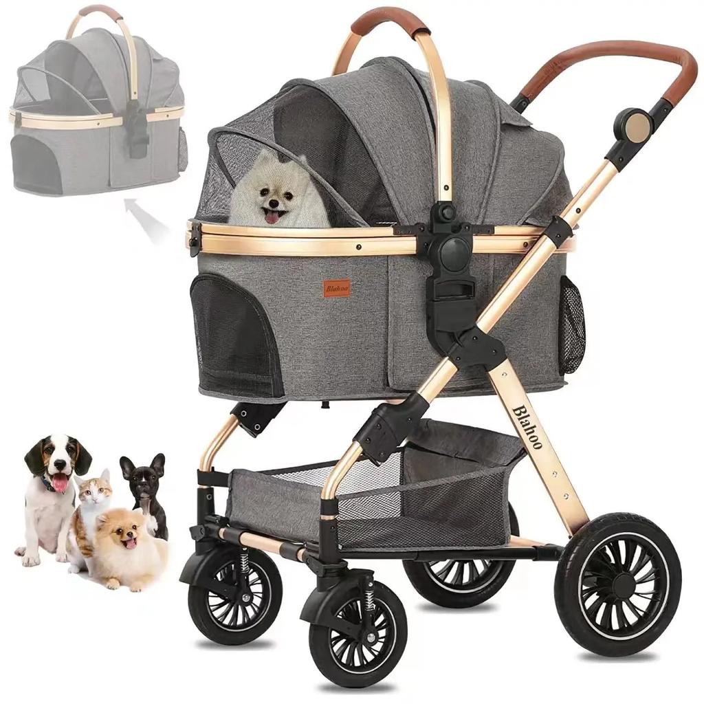 Коляску для домашних животных можно отсоединить для кошек и собак. Большое пространство удобно, а коляску для собак легко складывать.