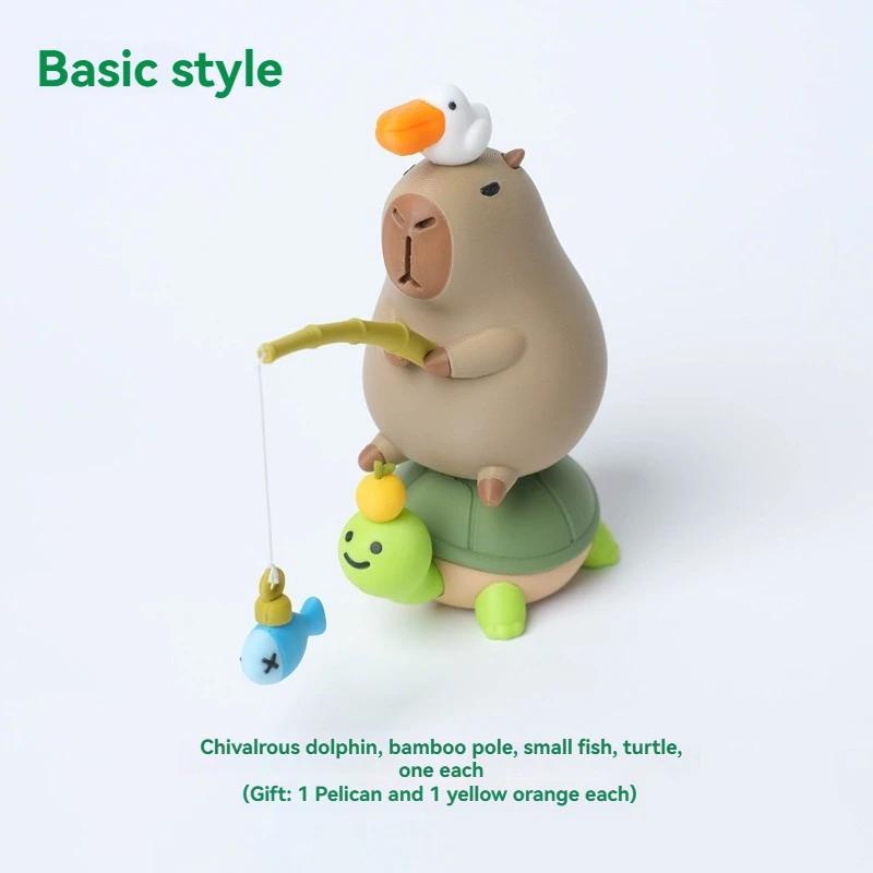 Капибара Магнитное Настольное Украшение 3D-Печатная Модель Капибары Кукла Украшение Фигурка Дельфина и Рыбалки Коллекционные Подарки