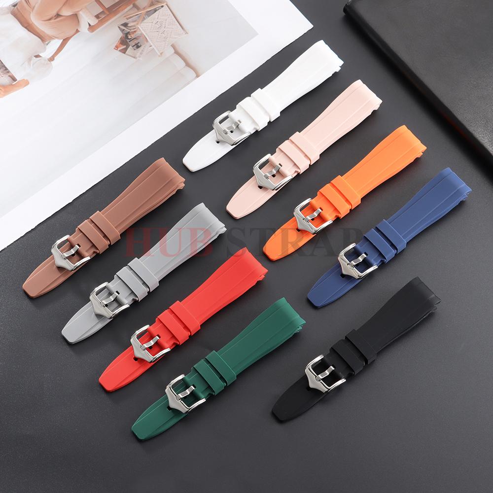 20мм22мм для Rolex Резиновый ремешок для Swatch Универсальный Мужской Женский Изогнутый конец Силиконовый ремешок для часов Citizen Sport Водонепроницаемый ремень