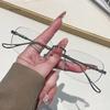 Photochromic Anti-blue Glasses Frameless Temperament Flat Lens Burst Glasses Women Men Fashion Eyewear Eyeglasses Óculos