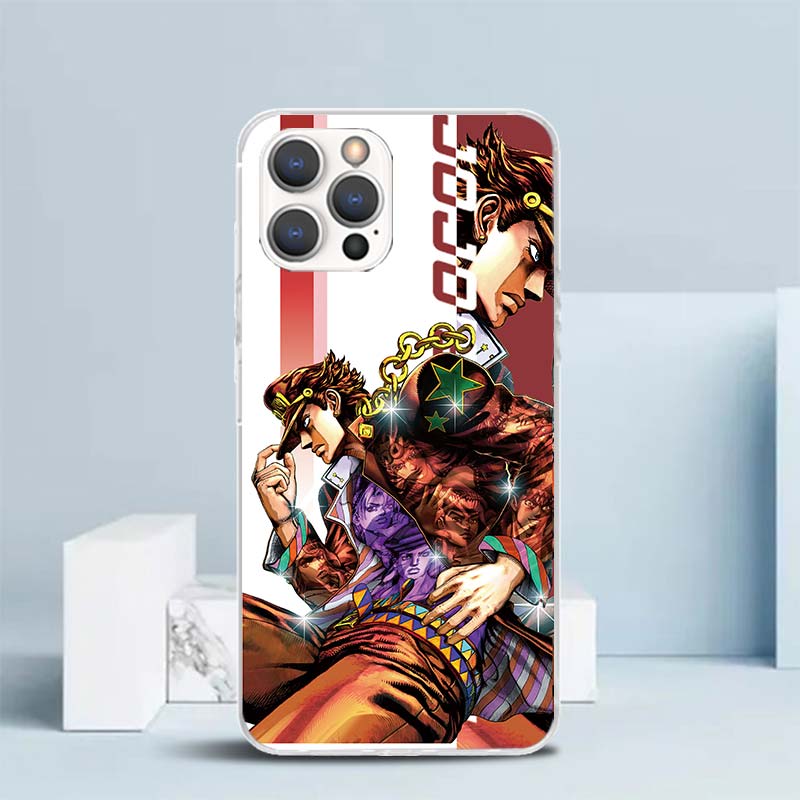Мягкий чехол для iPhone 16 17 Air 15 14 Pro Max 16E с принтом из аниме JoJo's Bizarre Adventure, чехол для телефона 13 Mini 12 11 7 SE 8, подходящий