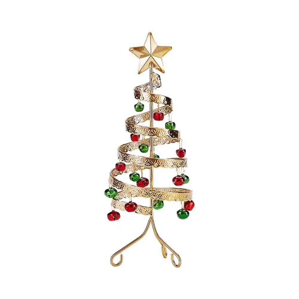 Jingle Bells Christmas Tree Tabletop Holiday Decorative Ornament Mini Christmas Tree Compact Christmas Decoration Supplies