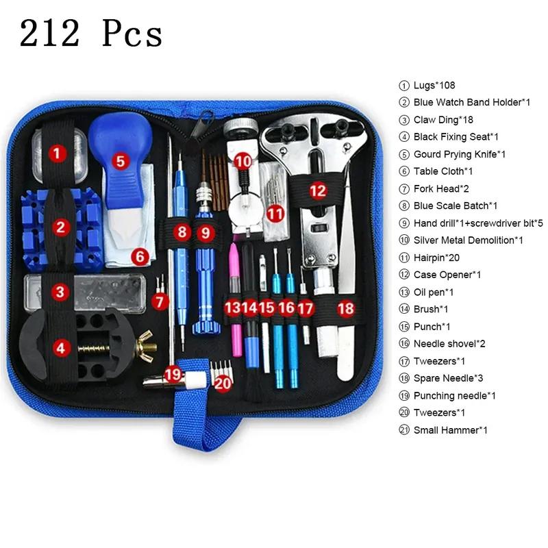 147 шт. Набор инструментов для ремонта часов Часовщик Съемник штифтов звеньев Открывалка корпуса Пружинный стержень Часовщик Инструмент nh35 Набор для ремонта часов
