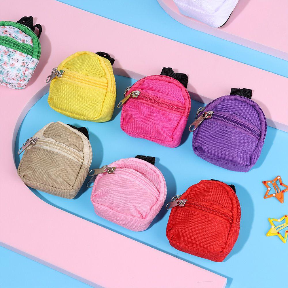 Zipper Mini Backpack 1/6 BJD Rucksack Doll Backpack Miniature Doll Bag BJD Doll Schoolbag Doll Bag