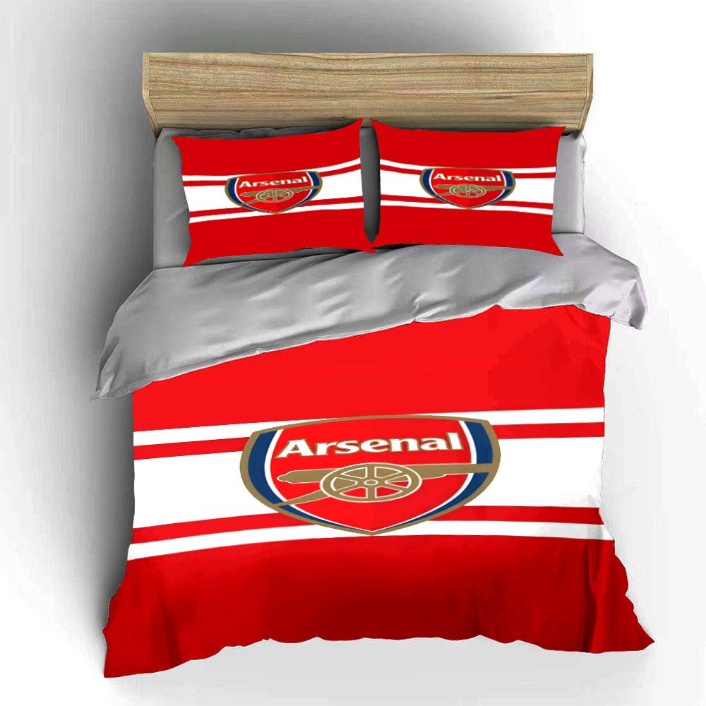 Arsenal logo and stripes. Bedding sets Duvet cover sets Duvet covers Pillowcases(1*Duvet Cover 2*Pillowcases without duvet insert)