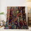 Colorful, flowing leaf-like pattern with intricate overlapping details. for all seasons blanket lunch break throw gift