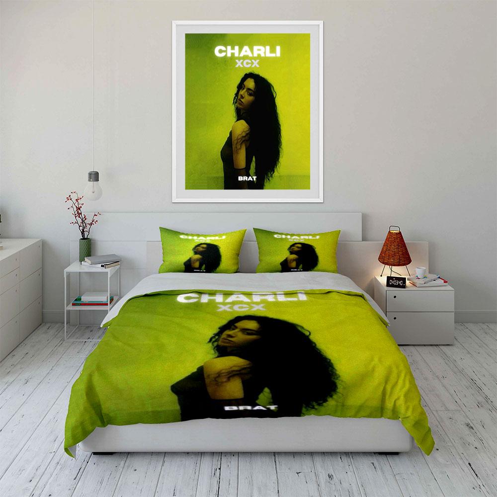 Charli XCX Portrait Bedding Set Bedding Duvet Cover Set Duvet Cover Pillowcases (1*Duvet Cover 2*Pillowcases, without duvet insert)