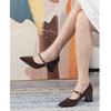 2025 Autumn Black Leather Mary Jane Shoes: Versatile, Pointed Toe, Low-Cut, Low Block Heel, Comfortable, Elegant for Women