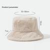 Warm Thick Plush Bucket Hats For Women Fluffy Winter Outdoor Sun Visor Panama Fisherman Cap