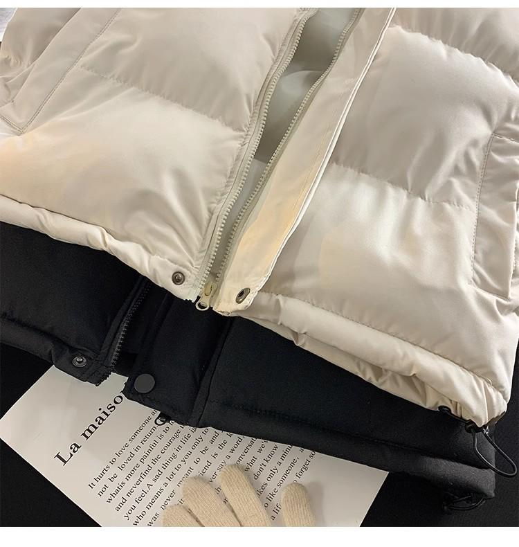 Унисекс Хлопковый Жилет с Воротником-Стойкой в Корейском Стиле - Приталенный, Утепленный, Теплая Осенне-Зимняя Безрукавка