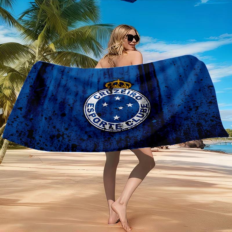 Fc Emblem Printed Microfiber Beach Towel, Soft And Absorbent, Quick-Dry, Ideal for Summer Travel, Beach Essential, Swimming Pool