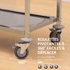 Stainless Steel 3 Tier Rolling Kitchen Service Cart Catering Storage Trolley Island Utility with Locking Wheels for Hotels Restaurants 85L x 45D x