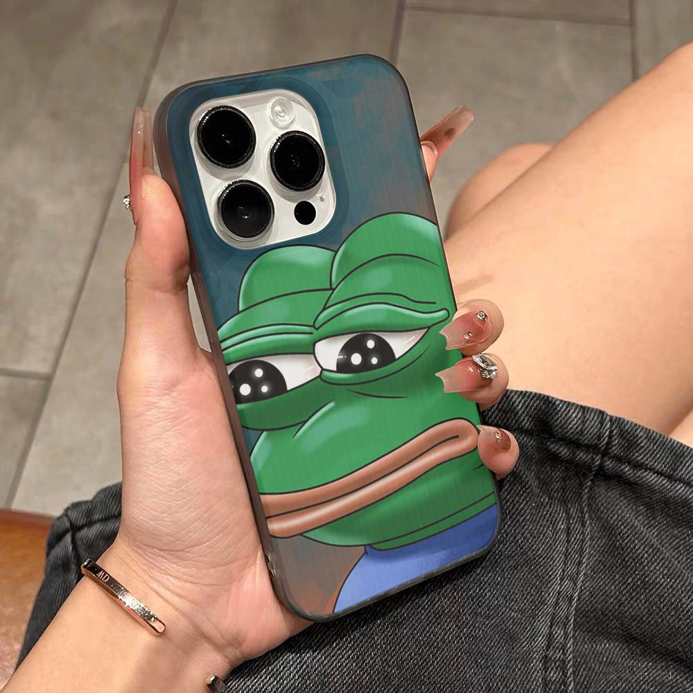 Интернет-мем Пепе Лягушонок Грустный Чехол для Телефона для IPhone 17 16 15 14 Plus 11 12 13 Pro Max Ударопрочная Защита Мягкая Задняя Крышка
