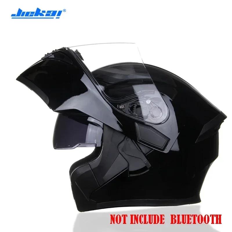 NEW Bluetooth Helmet Flip Up Visor Dual Lens Casco Moto Cool Motorcycle Helmet Full Face Casco Black Motorbike Helmets Modular