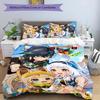 3pcs Genshin Impact characters pattern bedding set duvet cover set includes duvet cover &pillowcases, perfect all season bedroom decoration & gift
