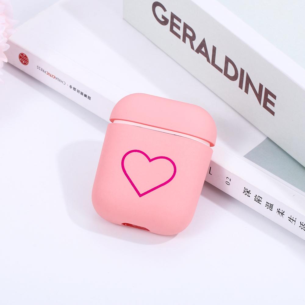 New Matte Couples Love Heart Hard PC Case For Apple Airpods Protective Cover