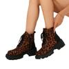 Леопардовые женские ботильоны на платформе с каблуками Брендовые осенне-зимние модные мотоциклетные ботинки Трендовые готические туфли-лодочки Botas Mujer