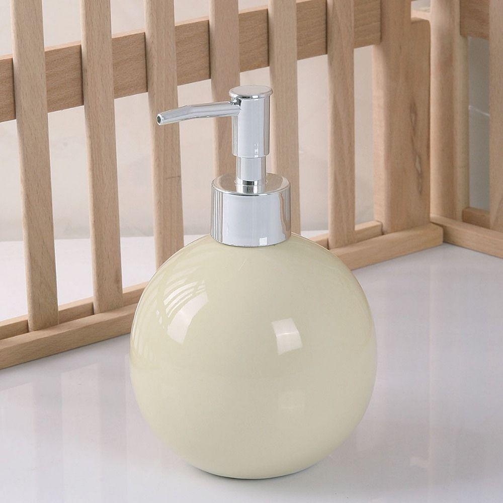 Press Type Ceramic Hand Soap Bottle Refillable Bath Lotion Pump Jar Liquid Soap Container Home