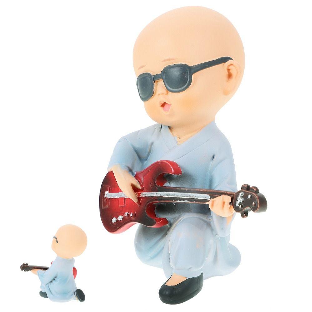 Resin Car Ornaments Band Figurines Monks Dolls Creative Monks Action Figure DashBoard Voiture